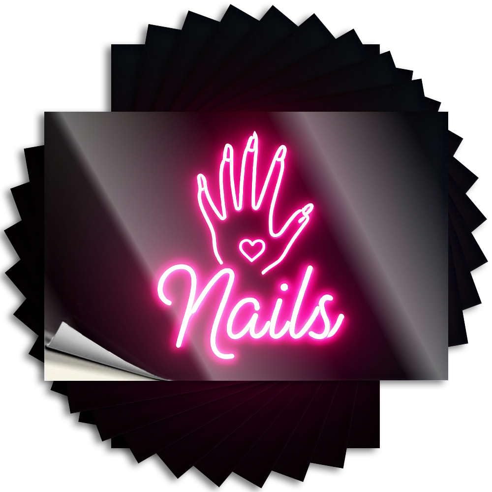 Fzfn Girls Colour Western, Decals Bottle Pink Neon Sign With Hand Holding Heart And Nails Written Below. | Outside Guest(6X9cm)