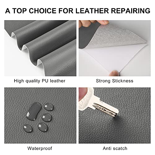 Image of YAFLC Self-Adhesive PU Leather Film 10x160cm, Fabric Adhesive Sheets for Sofa, Car Seats, Handbags - First Aid Vinyl Repair Kit