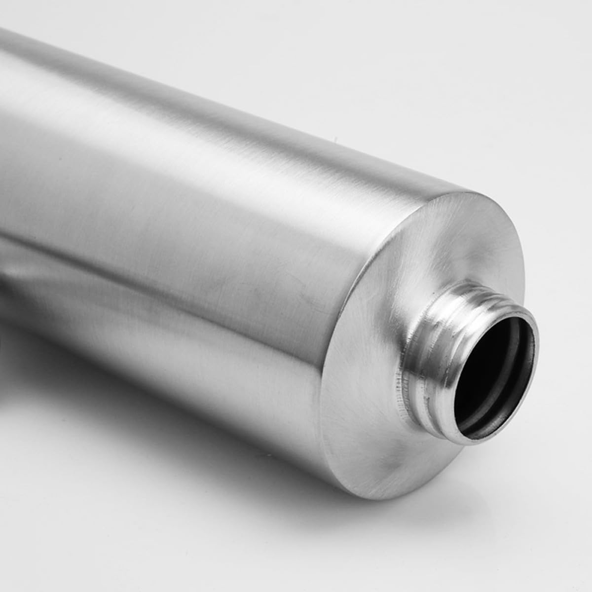 NUOBESTY 2 Stück Edelstahl Press Seifenspender 250ml und 350ml Wiederbefüllbar Zylindrisch für Küche und Badezimmer Einfache Reinigung Modernes Kompaktes Design