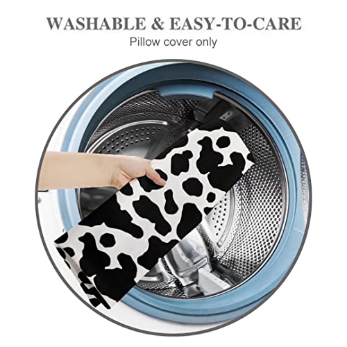 Cow Print Body Pillow Cover Black And White Cow Cowhide Printed Long Pillow Case Protector With Zipper Rectangle Decorative Soft Large Pillow Cases Covers For Bedding,Couch,Sofa,Home Gift 20"X54" #TOP6