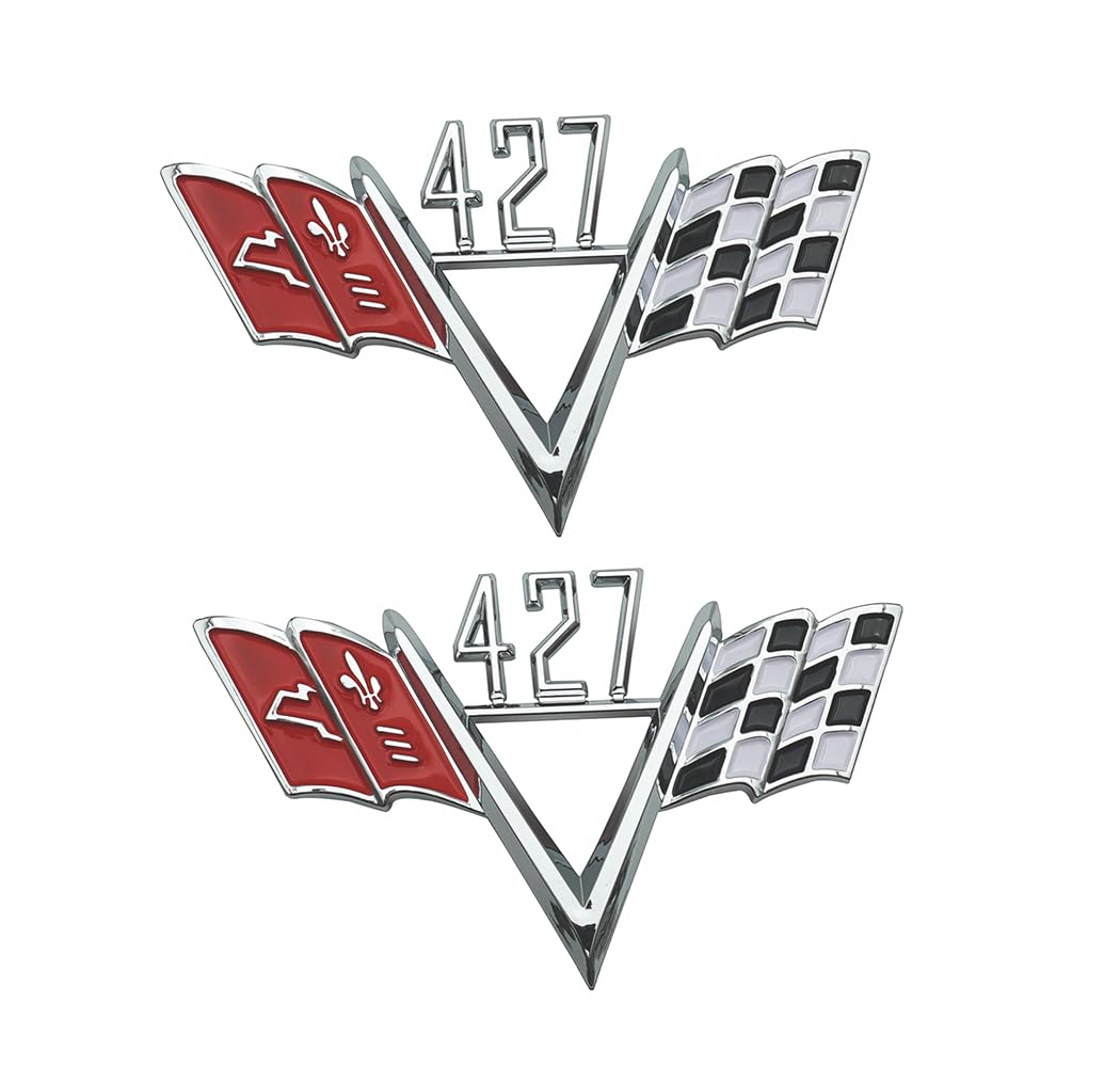 Emblemas 427 de bandera en 3D con acabado cromo rojo para renovar la carrocería de su coche 7