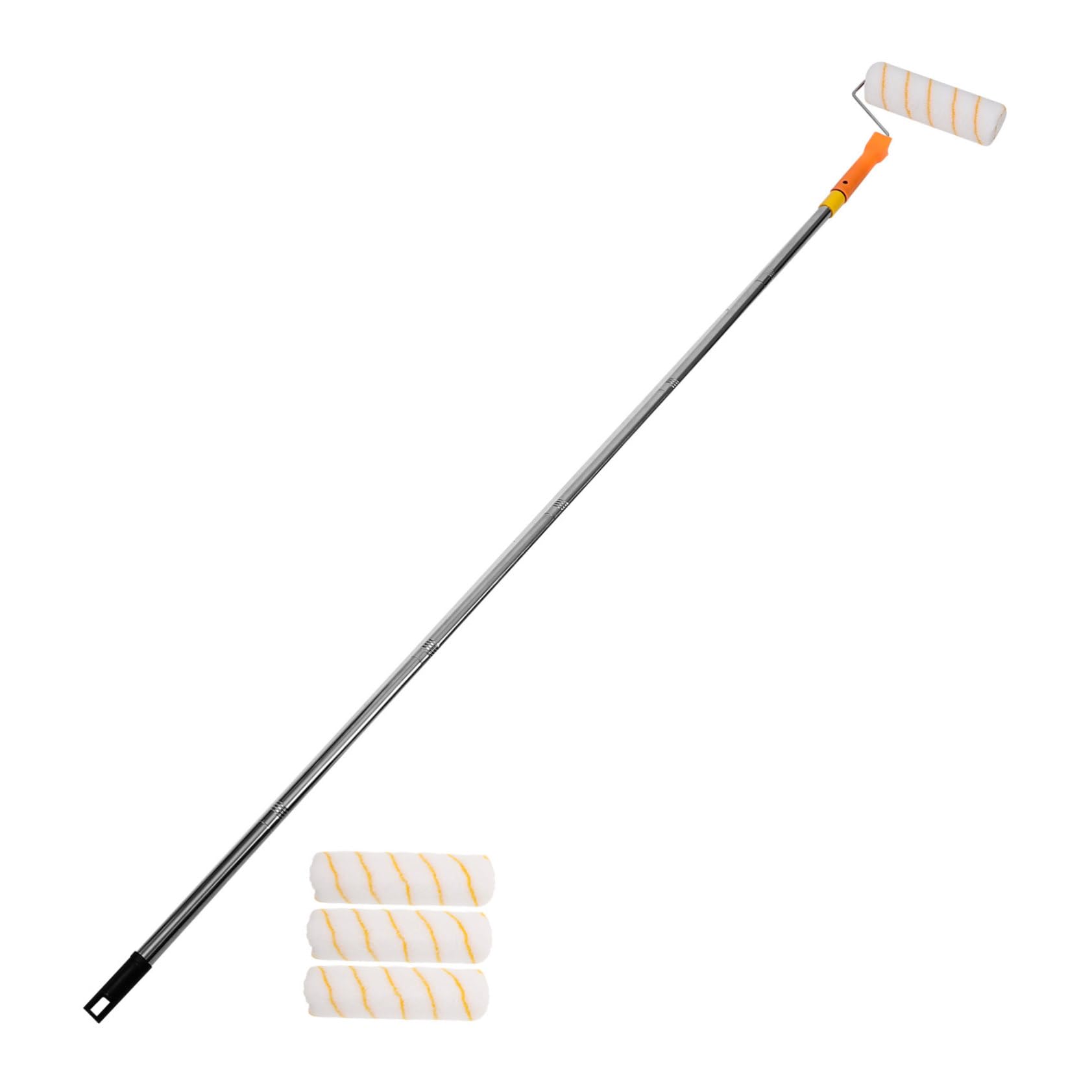 NUOBESTY Rullo per Pitturare Muri con Asta Telescopica, Impugnatura Ergonomica in Plastica e Acciaio Inox, per Pittura Domestica Precisa