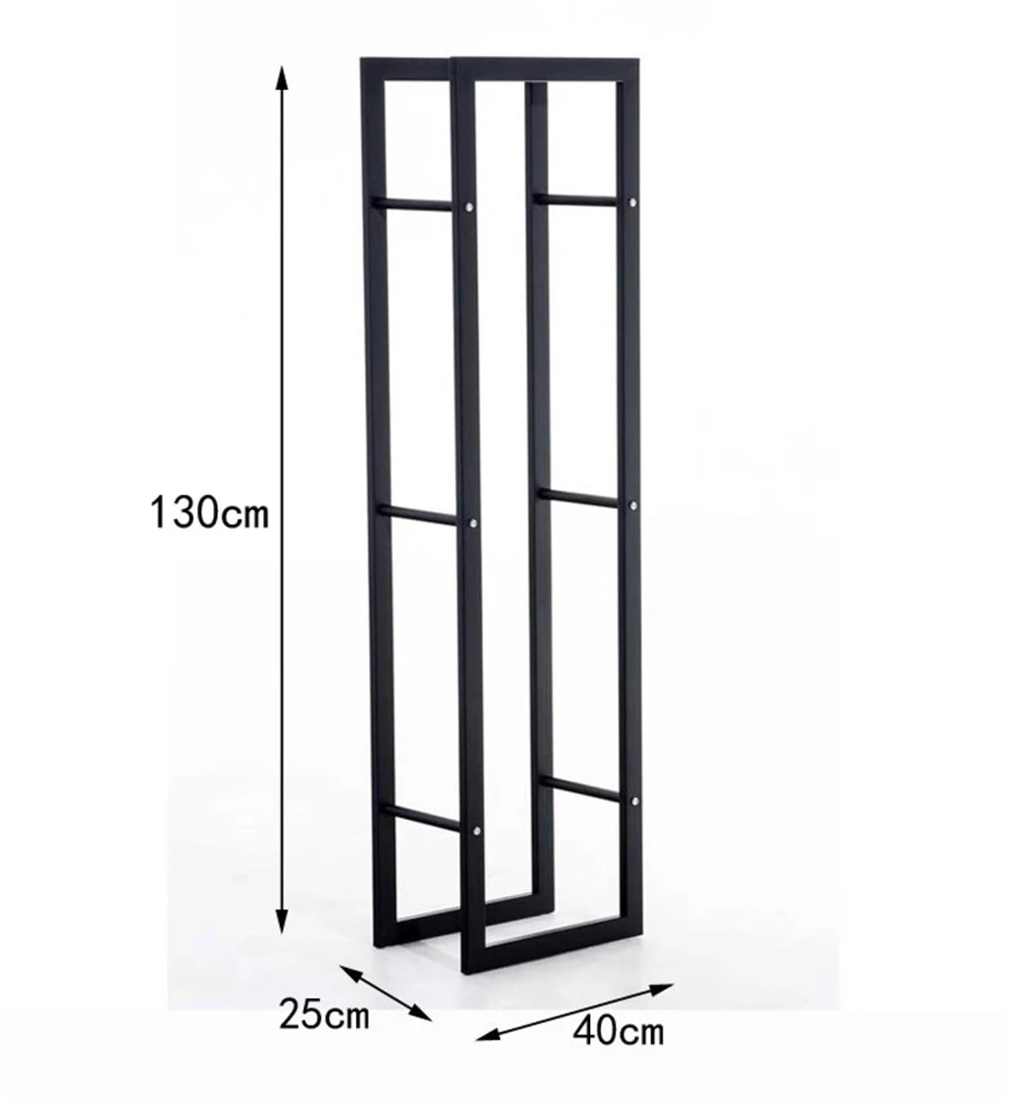 Rack per Legna da Ardere Scaffale for legna da ardere in metallo for interni ed esterni, in acciaio nero