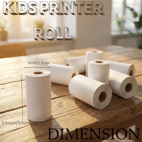 Image of VikriDA Non-Sticky Thermal Paper Roll 2.5 Inch (58mm) White for Mini Thermal Printers, Kids Camera & Billing - Set of 5Pcs