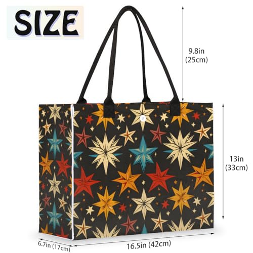 Big Stars Colored Tote Bag for Women Large Beach Bag Reusable Tote Bags for Work Travel Beach Shopping2