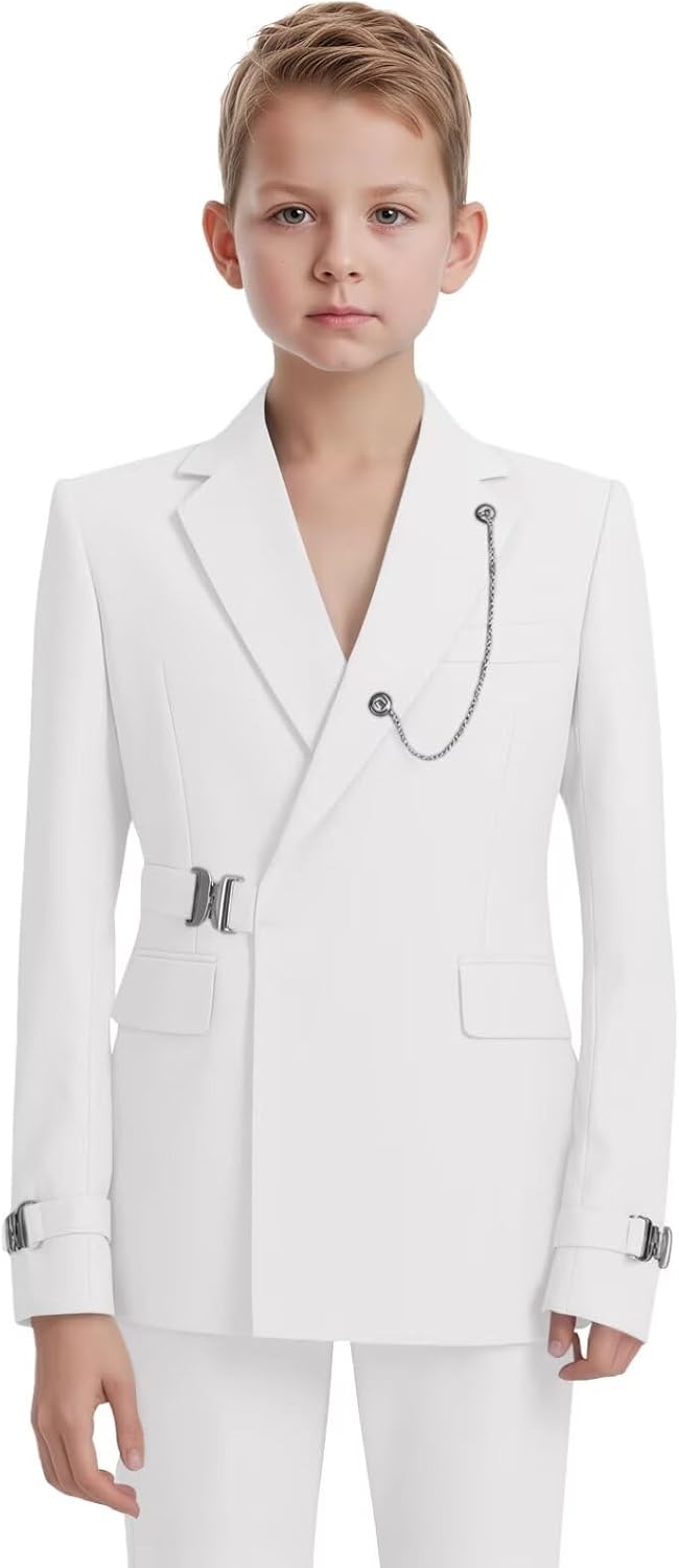 Boys Suit 2 Piece Tuxedo Suits for Boys Wedding Easter Outfits Kids Formal Jacket Pants Set