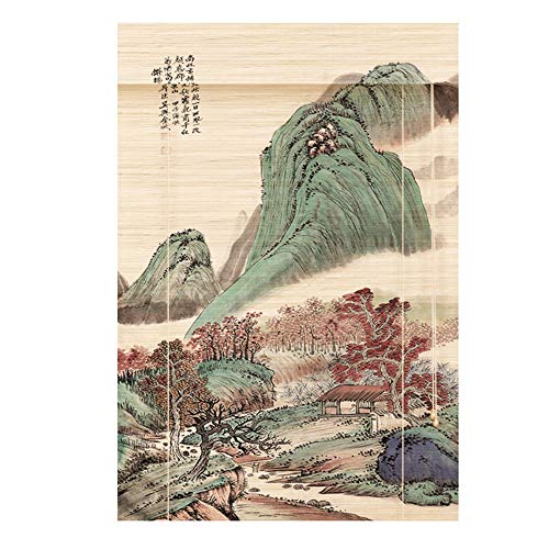 LIANGJUN Persianas Enrollables Cortina Estores De Bambú Romanas Cuadro Colgante Retro Estilo Chino Filtrado De Luz Respirable Interior Decoración, Restaurante, Corredor