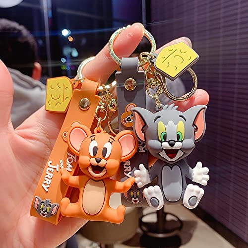 Image of Cute Cartoon Character Silicone 3D Key Chain with Strap Charm & Metal Hook, Merchandise Key Rings Gift for Kids Girls Boys Men & Women