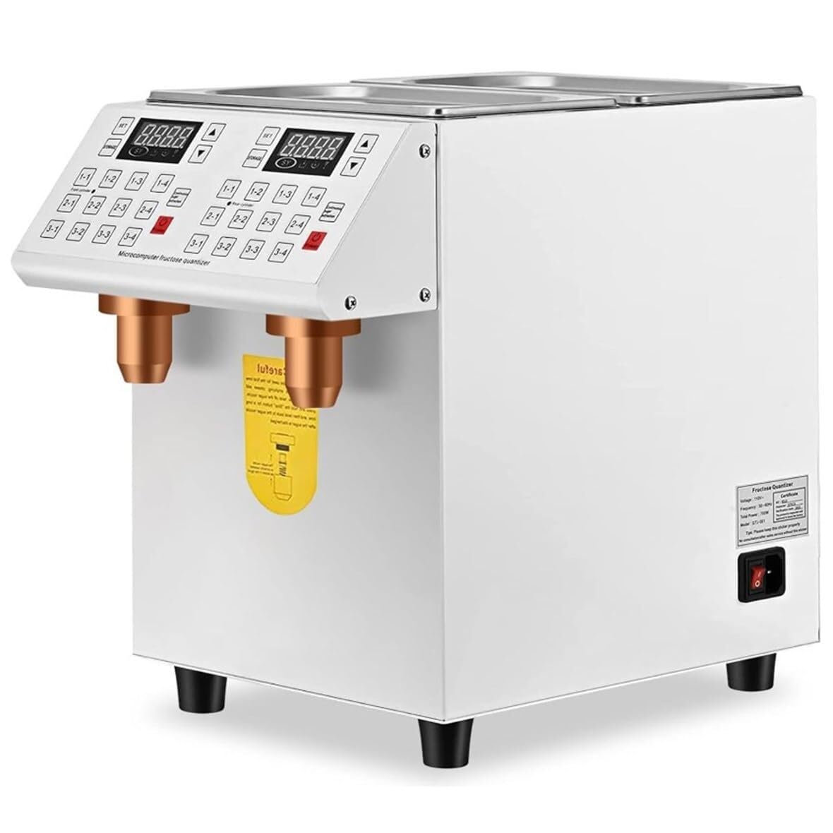 Distributore di fruttosio, doppio cilindro automatico, dispenser elettrico per sciroppo da 700 W per Bubble Tea e pasticceria, Erogazione quantitativa efficiente