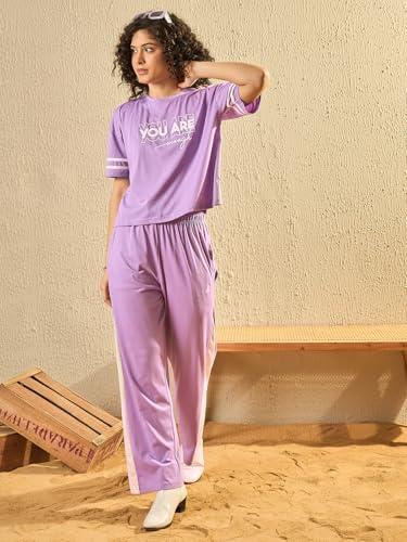 Image of Modeve Women's Cotton Blend Striped Co-Ords Set - Summer Style