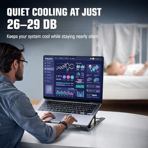 Image of CLAW Hyper Lift X2 Laptop Cooling Stand with Dual 3000RPM Fans, 7-Level Height Adjustment, 10 RGB Modes, Steel+ABS Build, DC 5V Power, 15kg Load Capacity, Compatible with 10-17 inch Laptops