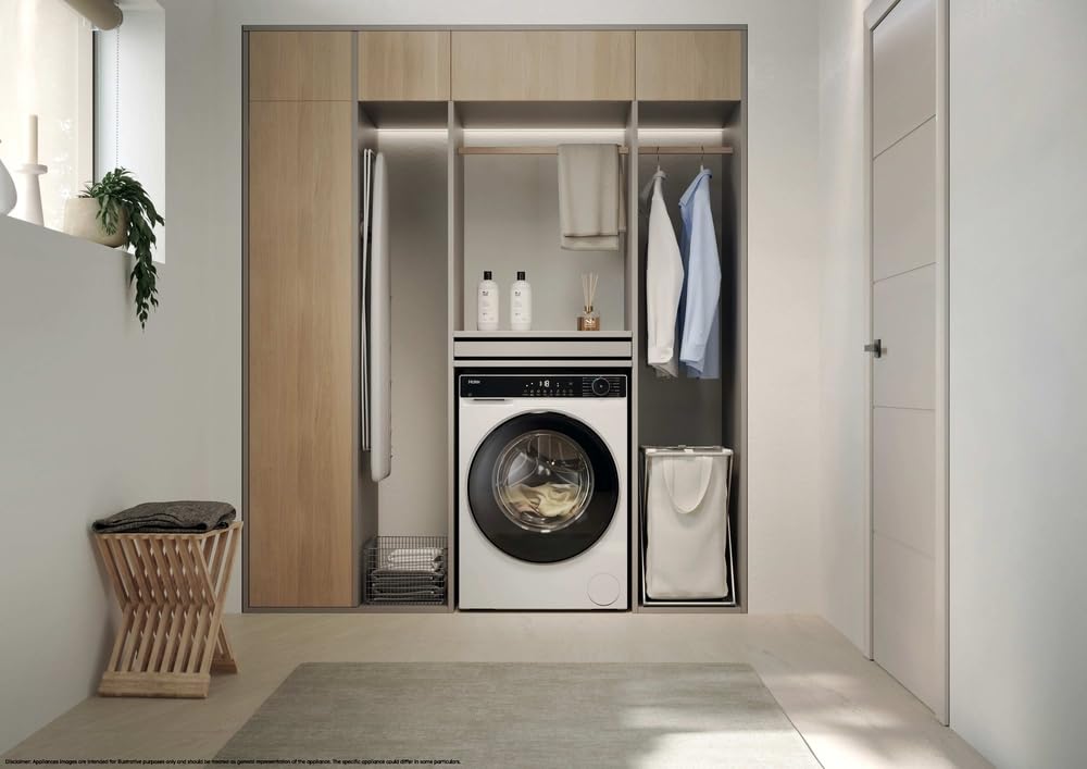 Haier X Serie 5 Lavatrice 9 Kg, Libera Installazione, Carica Frontale, Classe A-25%, 1400 Giri, Smart AI Cycle, Ciclo Refresh a Vapore, Wi-Fi con App hOn, 85x60x55.9 cm, Bianca – HW90-BP14357U-IT