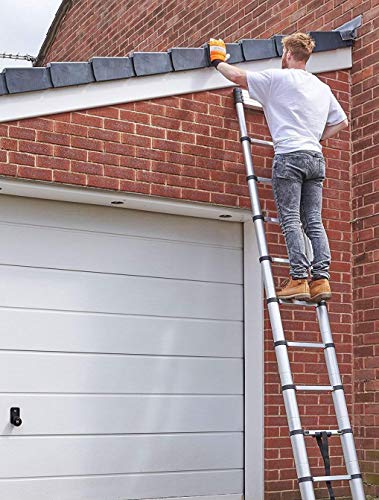 Image of Bigapple Aluminium Folding Step Ladder Portable and Compact 10-Step Telescopic 2.9m Foladable for Household and Outdoor Purpose, Multicolor, 150Kg Loading