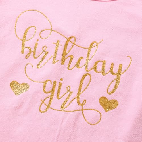 Image of LYSMuch Toddler Girls Long-Sleeve Birthday Outfits Shirt