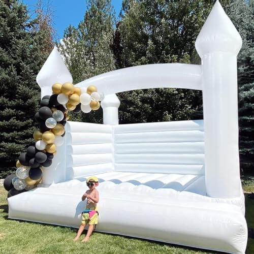 Inflatable Large White Bounce House for Kids, PVC Inflatable Jumping Castle 13x13x10FT with 950w Air Blower, Durable and Easy to Set up, for Wedding, Birthday Party - Image 8