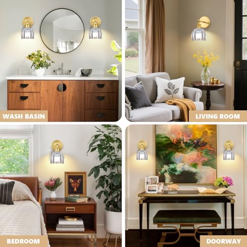 Image of Vintage Battery Operated Wall Sconce, Smoky Gray Tulip Glass Lampshade Wireless Rechargeable Battery Powered LED Wall Light with Remote Dimmable for Bedside Bedroom Doorway Living Room, Set of 2