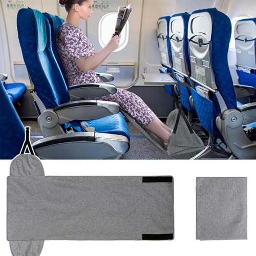 Hamac pour pieds pour avion ajustable avec coussins de support à sangle extensible - 2