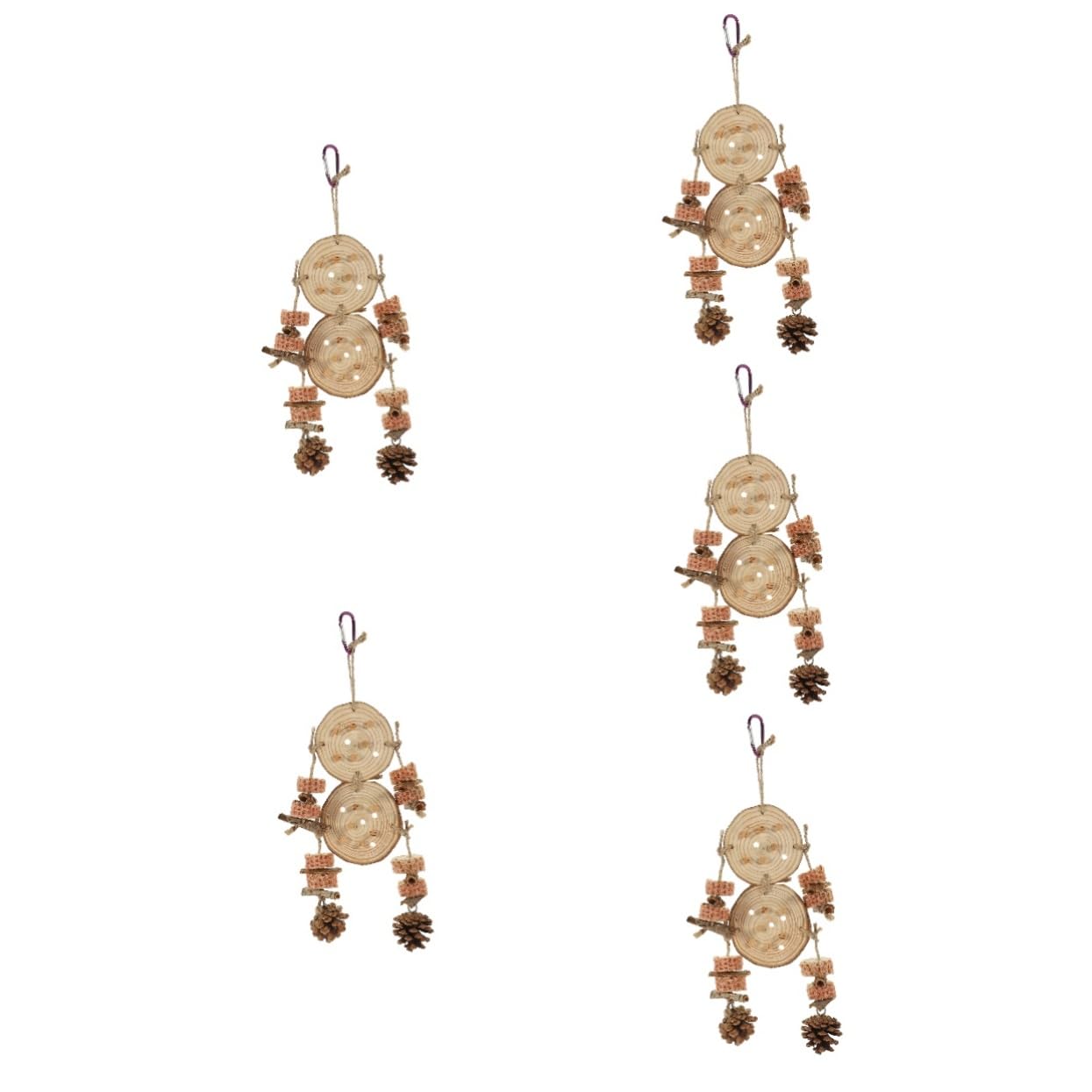 BESPORTBLE 5pièces Jouet Suspendu pour Oiseaux à Mordre Accessoire De Cage pour Perroquets Et Perruches Jouet Éducatif Matériau Naturel pour Et Amuser Vos Oiseaux
