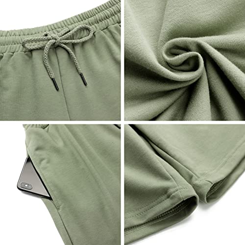 Image of Quenteen Women's Casual Summer Sweat Shorts Athletic Gym Shorts Loose Hiking Running Jogger Shorts with Pockets
