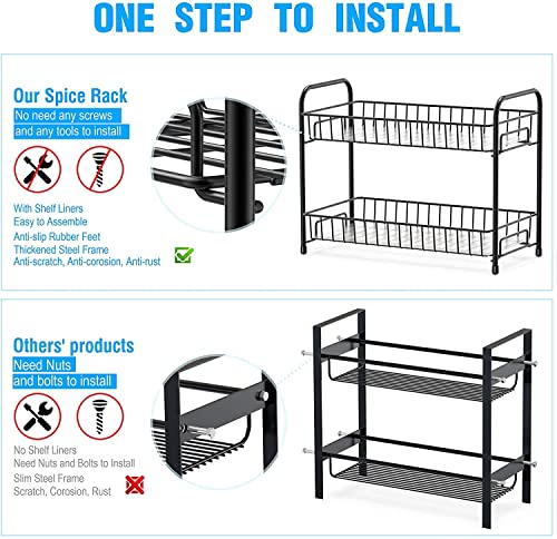 Image of ADD2CART Countertop Organizer Organization, 2 Tier Moveable Corner Shelf for Kitchen, Bathroom, Spice Rack, Coffee Area, Over Sink, Dresser Table