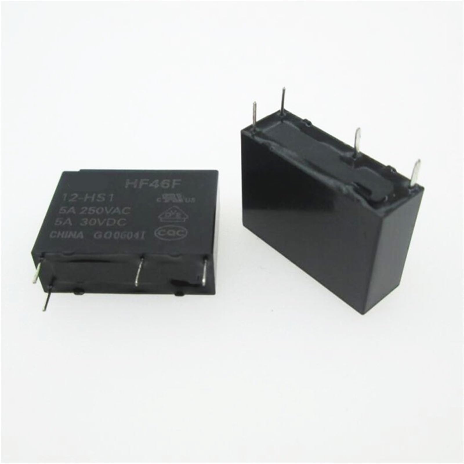 Relé 12VDC HF46F-12-HS1 interruptor 5A 250VAC de 4 pines componentes electrónicos pack 10 3