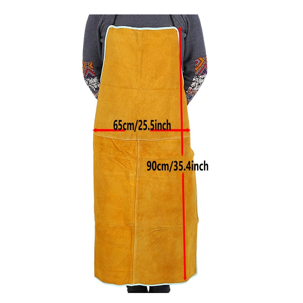 Saldatore Grembiule Grembiule da Lavoro for Saldatura in Pelle, Grembiule for Lavori Resistenti al Calore E Ignifugo Ignifugo, BBQ. Grembiule da Cucina Cucina