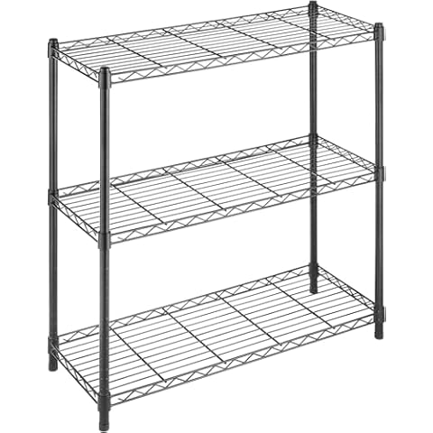 BSTOPHKL 3-Tire Storage Shelves, 3 Shelf Storage Sack for Bathroom Organizers and Storage, Wire Shelving Unit for Kitchen Home Pantry,(Black) Cover