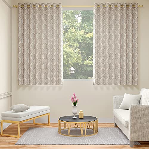 Image of Wakefit Window Curtains 5 Feet | Set of 1 | Semi Blackout Curtain | Blocks Upto 70% of Light | Rich Jacquard Weave with Textured Detailing | Beige