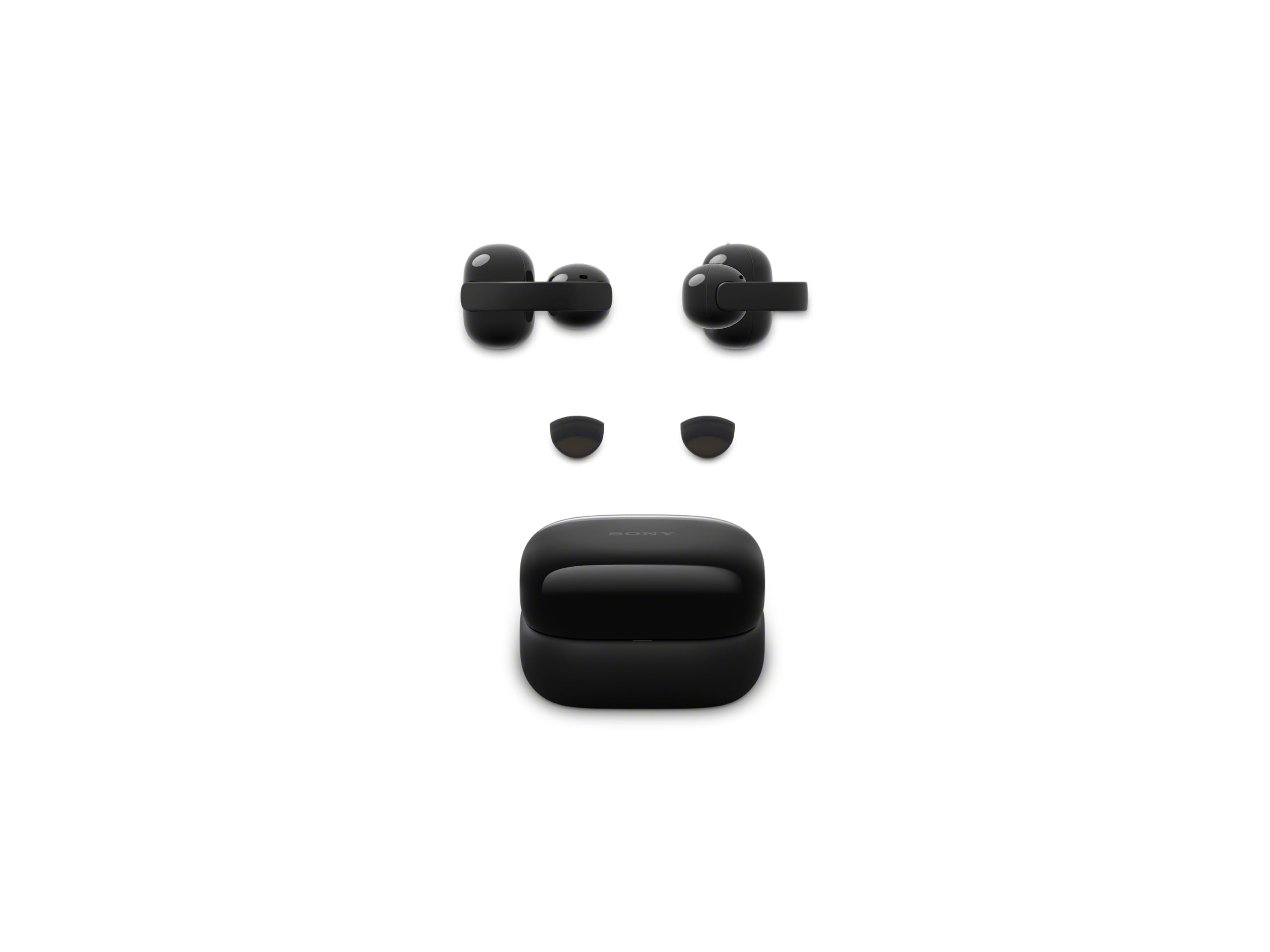 Sony LinkBuds Clip, Écouteurs Open Ear sans Fil, avec jusquà 37 h d´autonomie, des appels clairs, Bluetooth multipoint, pour Le Travail et Le Quotidien, Noir