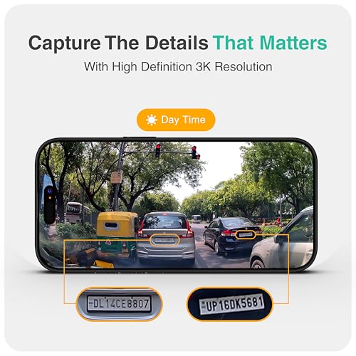 Image of Onelap Vidsure 2 (2026 Front + Rear) - 3K UHD Dashcam for Car | Real STARVIS 2 IMX675 (Super Night Vision) | 5MP 3K UHD Front | 2MP 1080p FHD Rear | 3.2 inch LCD | 5.8Ghz WiFi | HDR