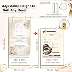 Wedding Sign Holder,Adjustable Welcome to Our Wedding Sign Stand with 2 Leather Sign Hanging Straps,Wedding Seating Chart Stand for Party,Baby Shower,Graduation Ceremony(Posters Excluded) - Image 2