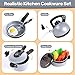 Cute Stone Kids Kitchen Pretend Play Toys,Play Cooking Set, Cookware Pots and Pans Playset, Peeling and Cutting Play Food Toys, Cooking Utensils Accessories, Learning Gift for Toddlers Baby Girls Boys