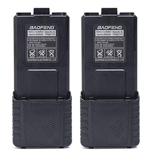 BAOFENGBL-5 3800mAh UV-5R Extended Battery Walkie Talkie Compatible with UV5R BF-F8HP GT-5R UV-5RX3 RD-5R UV-5RTP UV-5R MK2 MK3X MK5 Plus Series Two Way Radios (2)