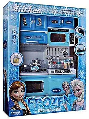 Exegi Enterprise Plastic Kids Kitchen Toy Set for Girl with Opening Doors, Light, Sound Toys for Girl's Beauriful 2 Door Kitchen Set Toy