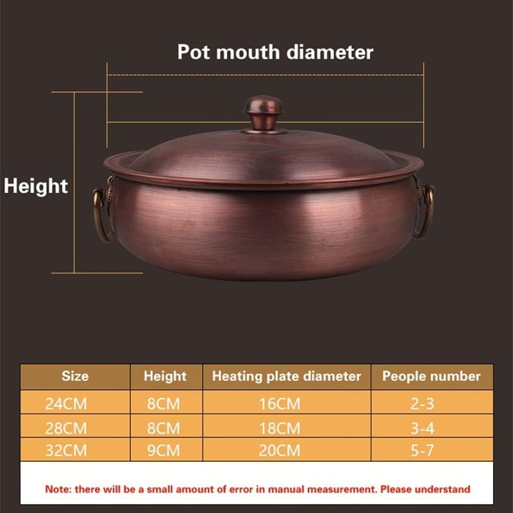 Kochtopf aus Kupfer, 28 cm, 5 kg Fassungsvermögen, Kupfer-Finish, vielseitig einsetzbar, ohne Deckel, enthält nur 1 Topf