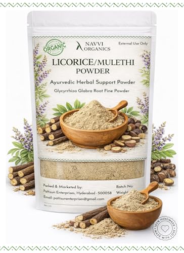 Image of Licorice Powder for Skin Brightening & Acne 200g with Scoop, Mulethi Powder, Athimathuram, Natural Herbal Face Pack