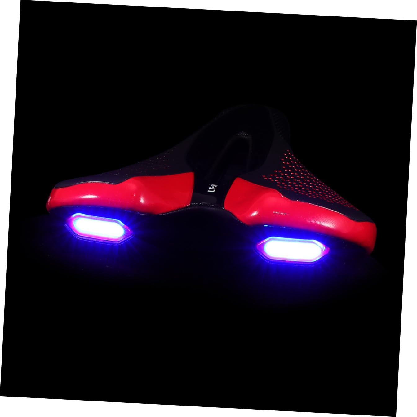 Selle de Vélo Confortable avec Lumière Arrière, Coussin en PU Antichoc pour VTT, Siège Ergonomique Noir et Rouge pour Cyclisme en Extérieur