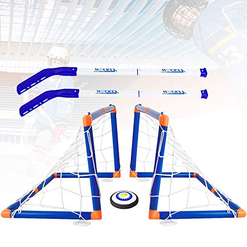 Outinhao Hover Air Hockey Set, Hockey eléctrico, Hockey sobre Piso y Hockey sobre Rodilla - 2 Palos de Hockey + 2 goles +1 Pelota de Hockey (1 Set)