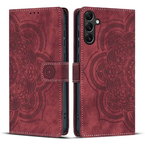 Étui portefeuille Galaxy A05S rouge idéal pour ranger vos cartes
