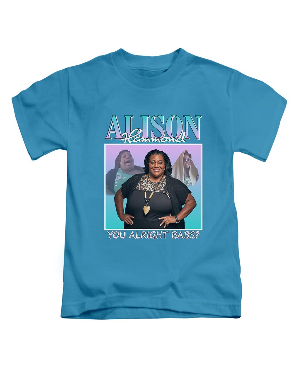New Spirit Original Alison Hammond, You Alright Babs? Meme Viral Trend Tee T-Shirt Funny Unisex T Shirt Top Sapphire