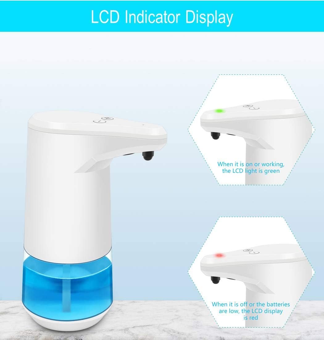 HouLight Automatic Foam Soap Dispenser, Touchless High Capacity Battery Operated Hands Free Electric Foam Soap Dispenser Equipped w/ Adjustable Soap Dispensing Volume Control, 12oz/350ml Capacity
