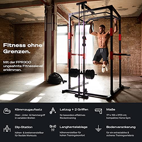 Sportstech Power Rack + Klimmzugstange | Sprossenwand, Squat Rack mit Latzug + 2X Griffe | App mit On Demand Kursen… – Bild 4