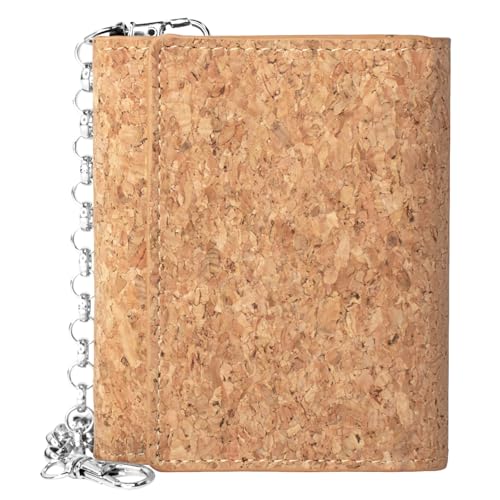 Image of boshiho Genuine Leather Bifold Chain Wallet for Men RFID Blocking | Heavy Duty Steel Anti-Theft Chain & 2 Zipper Coin Purse. Perfect for Bikers, Daily Commute, Gift for Dad /Husband