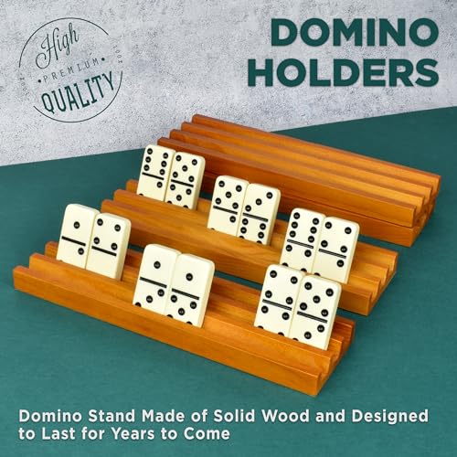 Soportes grandes para dominó Queensell con tapete Mexican Train miniatura 2