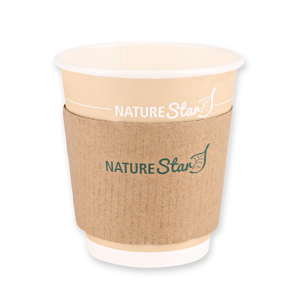 FRANZ MENSCH 1000 Stück NATUREStar Bechermanschette | Pappe, braun, Ø: 9cm, Karton, Bechermanschette, Becher-Jacket aus Pappe