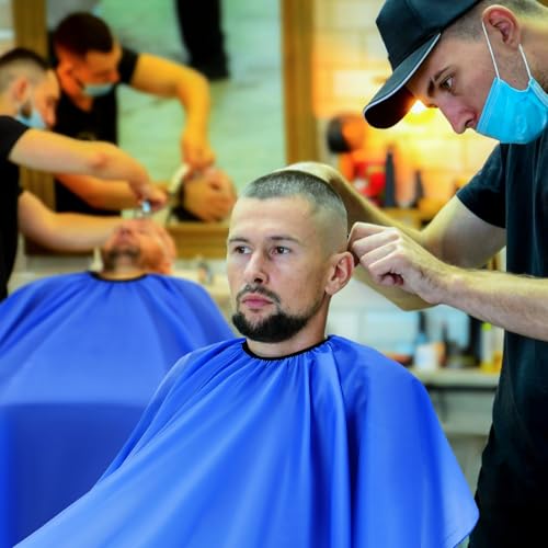 Capa profesional para peluquería azul talla grande miniatura 6