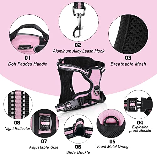 SIBOTER Dog Harness with Leash, Reflective No Pull Harness for Dogs Adjustable Breathable Dog Harness No Pull for Outdoor Walking - Image 2