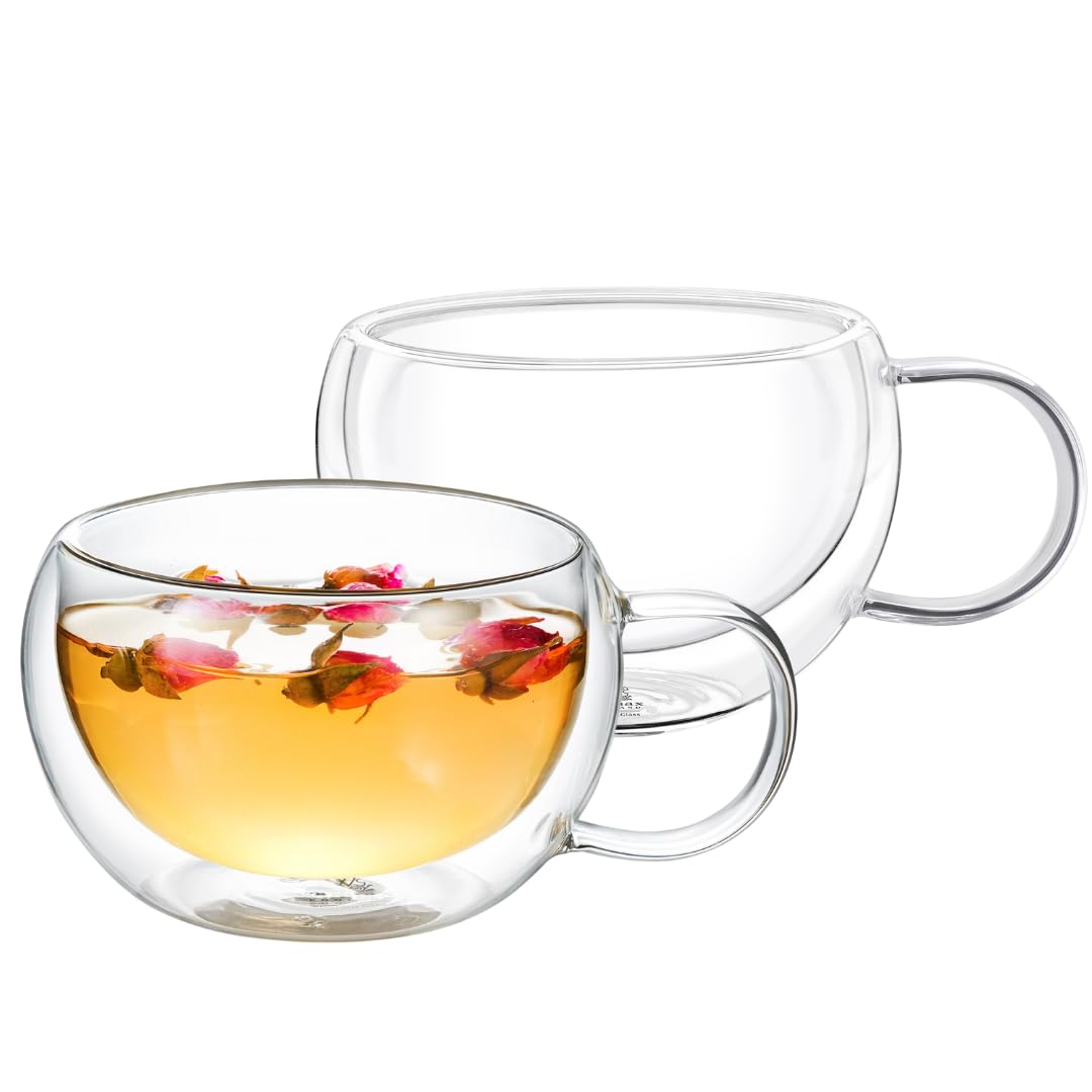 Set 4 Bicchieri Da Caffè In Vetro Con Manico - 300 Ml Lavabili In Lavastoviglie | Per Tè, Latte E Bevande Calde - Foto 11