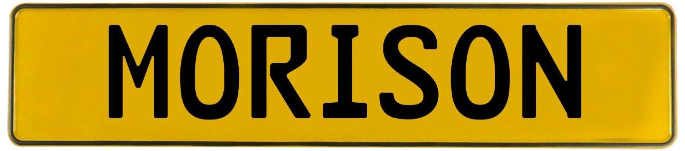 Vintage Parts 725905 Mancave Wall Art (Morison Yellow Stamped Aluminum Street Sign), 1 Pack