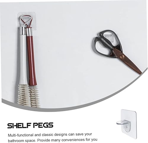 Miniatura 9 de 16 pinzas de soporte para divisor de armario, ganchos adhesivos transparentes, clips de soporte para estantes, soportes de soporte de armario,